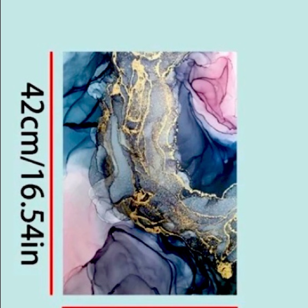 Art canvas geode re-creation in pink, blue, gold